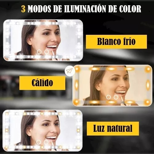 GlamMirror™| Espejo de maquillaje carro Táctil Led